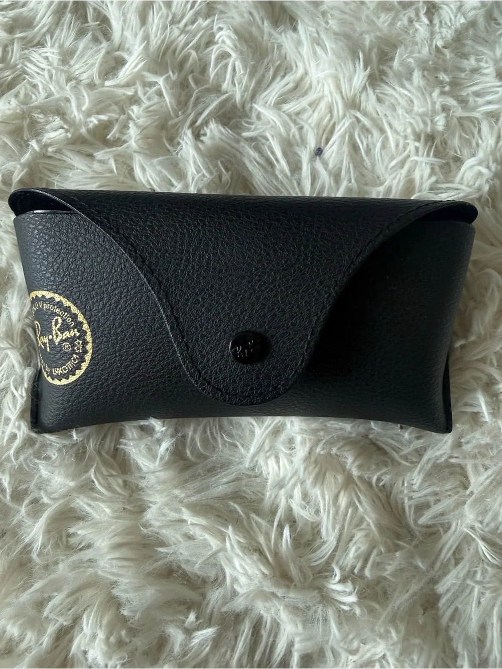 Ray-Ban Black Frame Sunglasses with Blue Mirrored Lenses